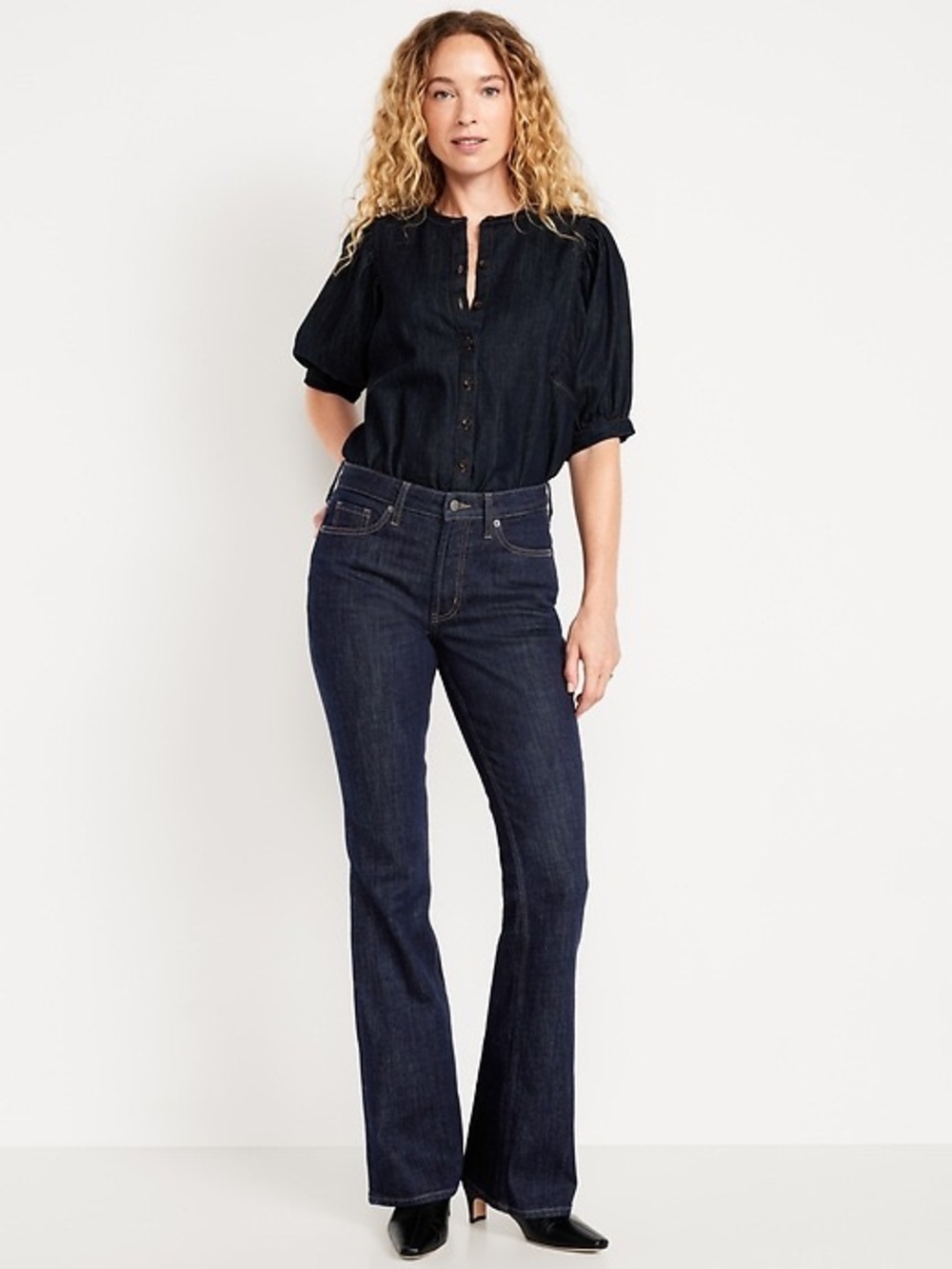 Old Navy Mid-Rise Slim Women's Bootcut Jeans - Dark Wash